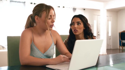 Anna Claire Clouds and Vanessa Sky in several different lesbian scenes together