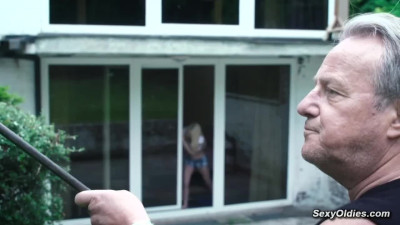 Horny busty teen Angela Vidal fucked by grandpa Harry