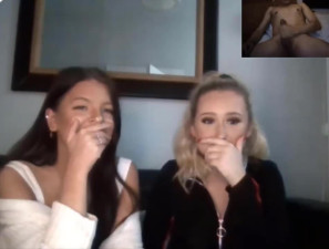 two gorgeous girls watch me cum