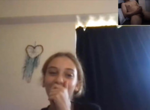 Omegle girl, watch me catch my own cum in my mouth.