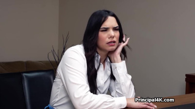 Kinky mom throats the principal by his desk