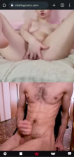 Hot blonde makes big cock cum on chat