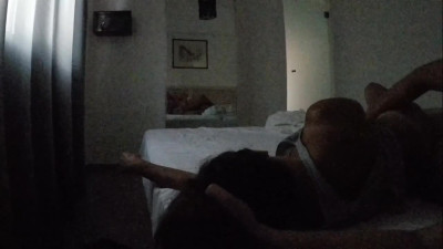 Brunette Teen Sucks and Fucks Neighbors Cock