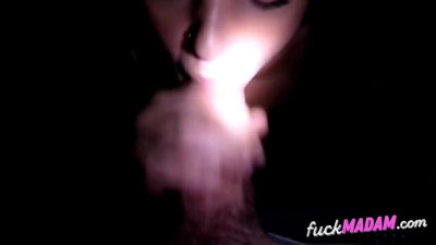 Big Cock Blowjob in the Dark After the Club
