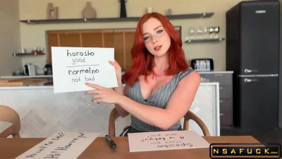 Russian Redhead Teacher Sweetie Fox Deepthroats and Fucks Student POV ep1