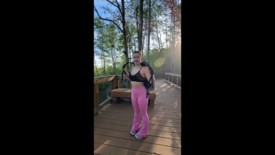 I GET AHEAD OF MY BOYFRIEND ON A HIKE AND STUMBLE UPON A LONELY HORNY HIKER