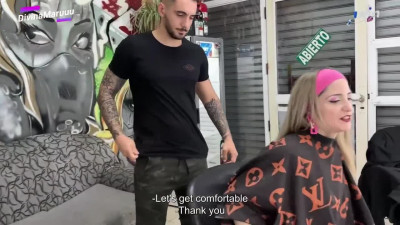 Amateur 3 way at the parlor with a cuckold boyassociate and greatest XXX!