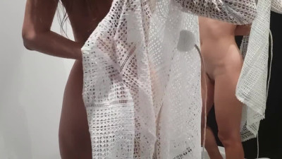 Fitting Room Cam: Brunette Babe Undresses