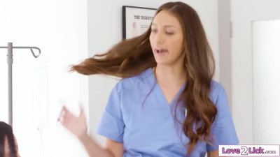 Busty nurse helps colleague manhandle her nightmare patient