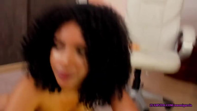 Nude latina chick is so horny on floor