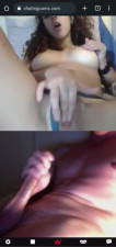 Big cumshot for a brunette babe on cam