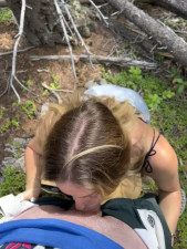 Sneaking off trail to fuck my photographer in the woods