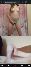 Brunette teen orgasm in panties on chat