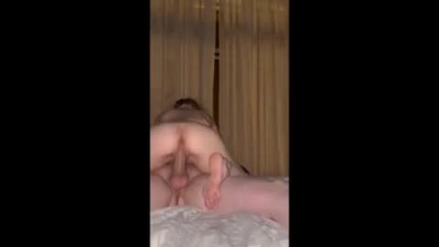 Skinny blonde riding dick