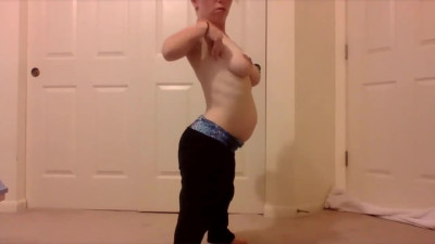 Pregnant sexy midget loves to be spun on a dick like a fidget spinner