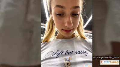 Lia’s Public Tease – Flashing Tits & Pussy in Stores, Vibrating in the Toilet
