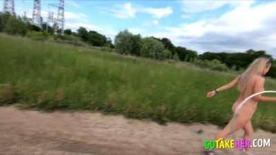 Russian Teen Webcam Girl Goes Public with Footjob and Big Ass