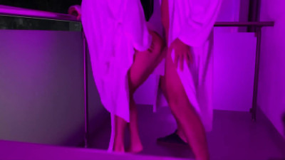 Risky Public Sex on a Hotel Balcony During Ski Season