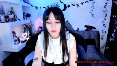 Evil cosplayer striptease