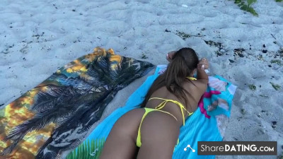Wild Public Beach Sex Makes Her Cum Twice