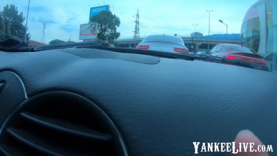 Naked Driving Leads to Quick Car Sex with Busty Czech Teen