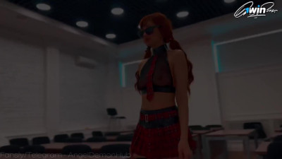 Cockslut schoolgirl stretches legs for exam, turns greatest XXX porn!