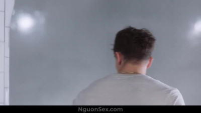 Fuck big breasted girl in the bathroom
