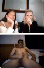 Omegle shy and surprised girls watch me jerk off and cum