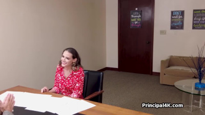 Big tit cougar calls home while riding the head teacher