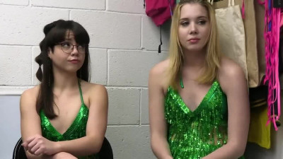 Young girls caught stealing and now sucking the guard-Mochi Mona, Sophia Sterling