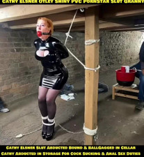Cathy Cock Sucking Shiny PVC Skin Tight Dress High Heel Slut Cellar Bondage Rope Tied