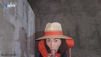 Nasty doll deepthroated on the street, screwed a stranger in all fuckholes at