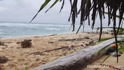 Public Beach Butt Plug Insertion by a Solo Female