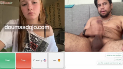 Horny blonde strips and begs for dick on omegle