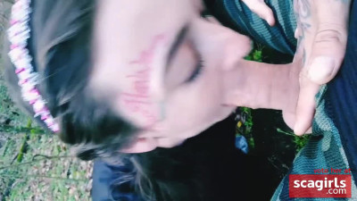 Mountain-side Public Facefuck with a Kinky Couple