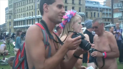 Naked London bike ride. Public Nudity