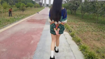 Chinese Girl outdoor exhibitionism BDSM Training 157