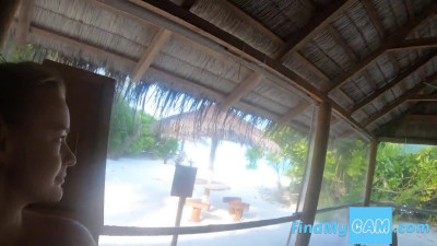 Tattooed Blonde MILF Strips in Abandoned Bar