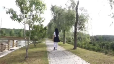 Chinese Girl outdoor exhibitionism BDSM Training 163