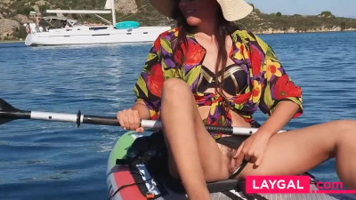 Public Flashing: Butt Plug & Pussy Exposed for Yachts & Fishermen