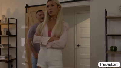 Stud Derek Kage anal fucked by horny TS Aubrey Kate