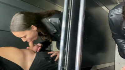 Dick Flash In Elevator Leads To Hot Blowjob And Creampie